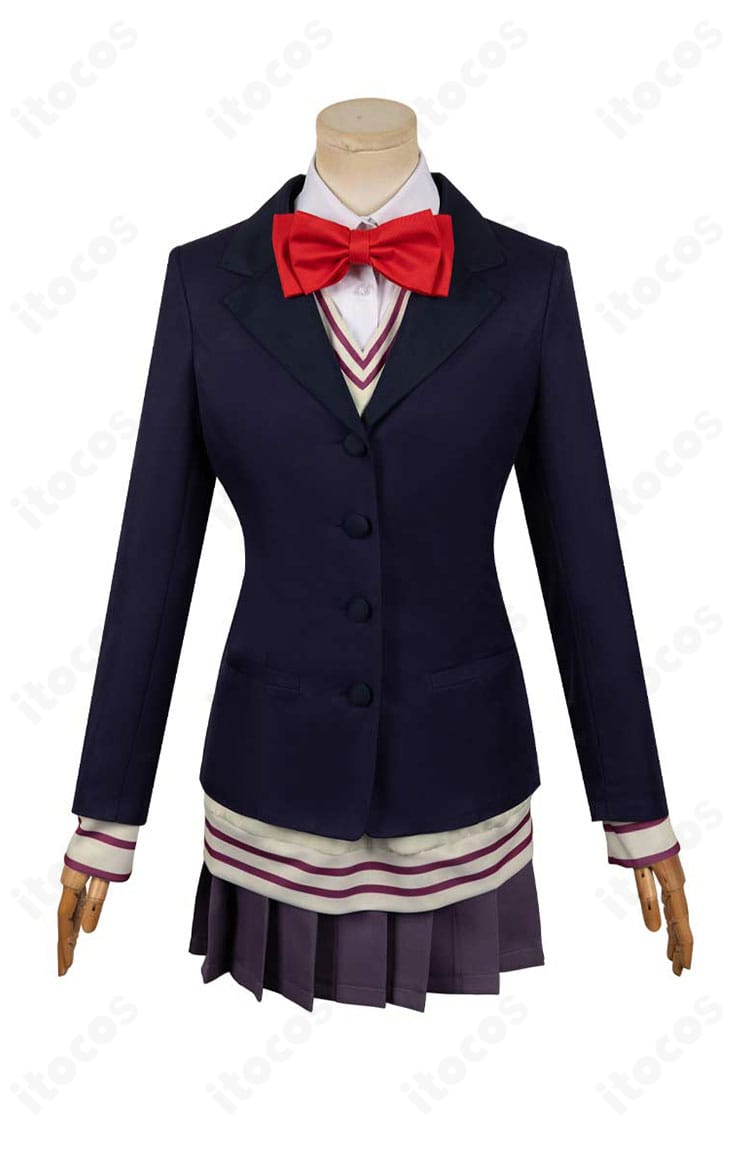 ダンダダン 白鳥愛羅コスプレ衣装の正面全身。襟元やスカートのラインまで高再現のディテール