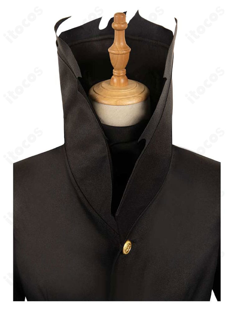 襟元の装飾アップ。刺繍と縁取りが映える精緻なディテール。