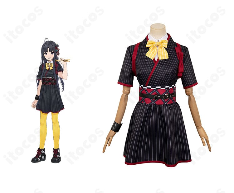 安和すばる ライブ衣装Ver.のコスプレ衣装とキャラクターイメージを並置した正面写真