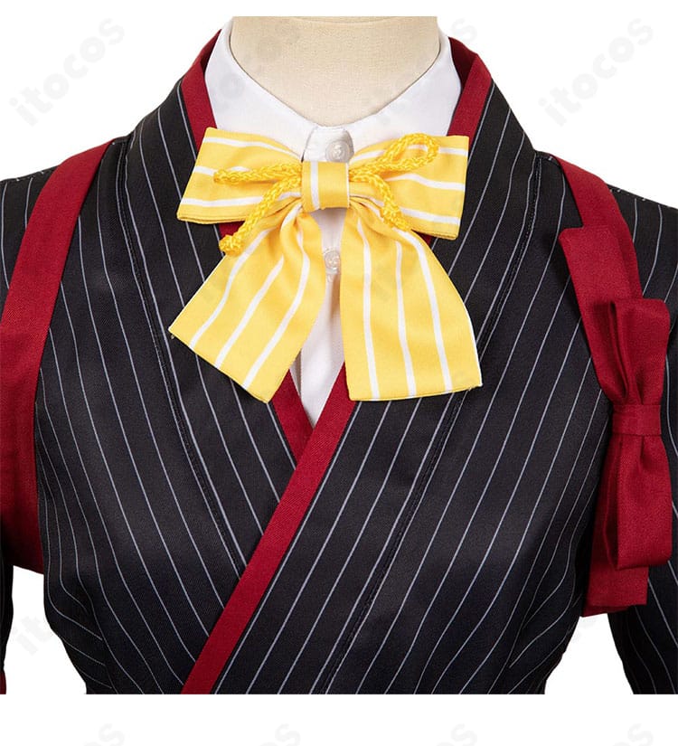 安和すばる ライブ衣装の領結ディテール。立体感と配色のコントラストを強調した接写