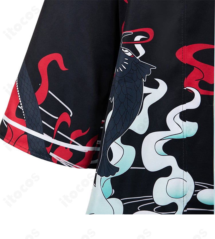 井芹仁菜ライブ衣装の右袖装飾。袖口の形状とトリムの質感を捉えたディテール写真。