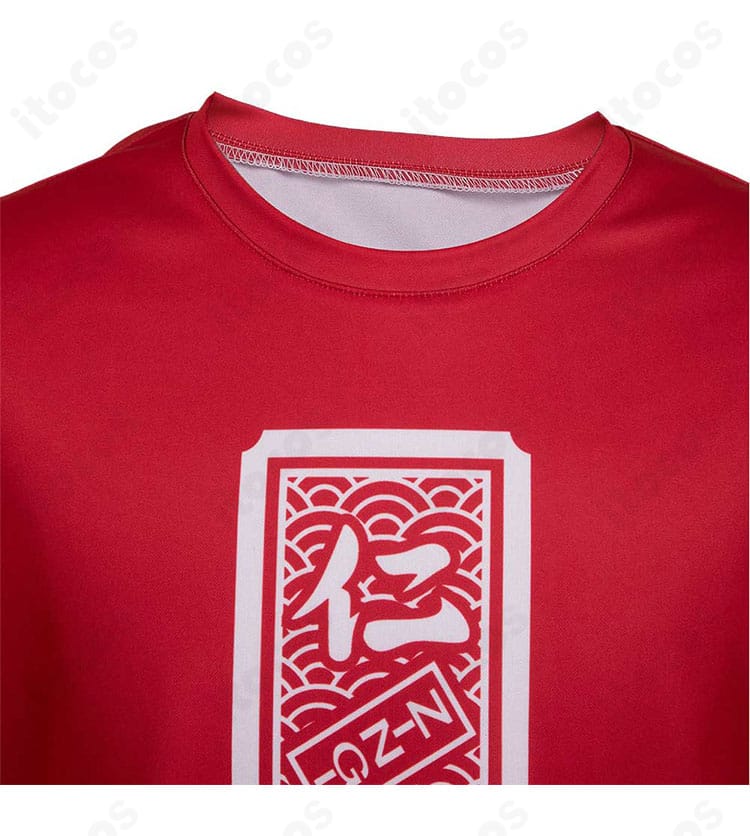 井芹仁菜 衣装の襟周りディテール。襟元の装飾とステッチの仕上がりを示すアップ。