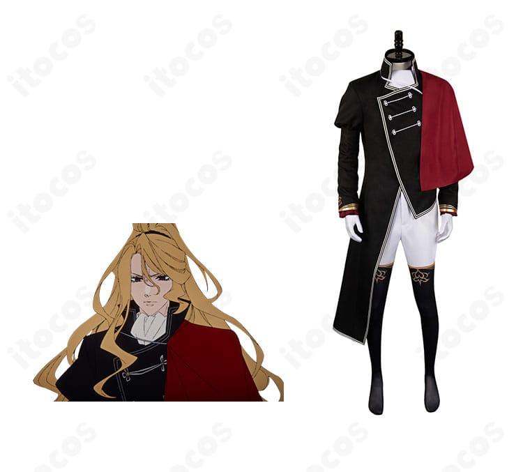 商品正面とキャラクター比較｜デリコズ・ナーサリー ゲルハルト・フラ衣装の全体像と配色バランスを示す画像