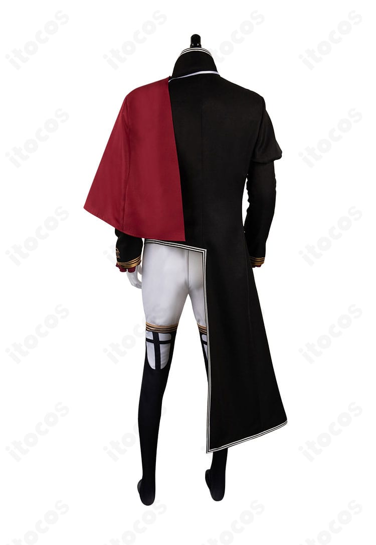 背面ビュー｜ショールの落ち感とコート後ろ姿のシルエットが分かるゲルハルト・フラ衣装