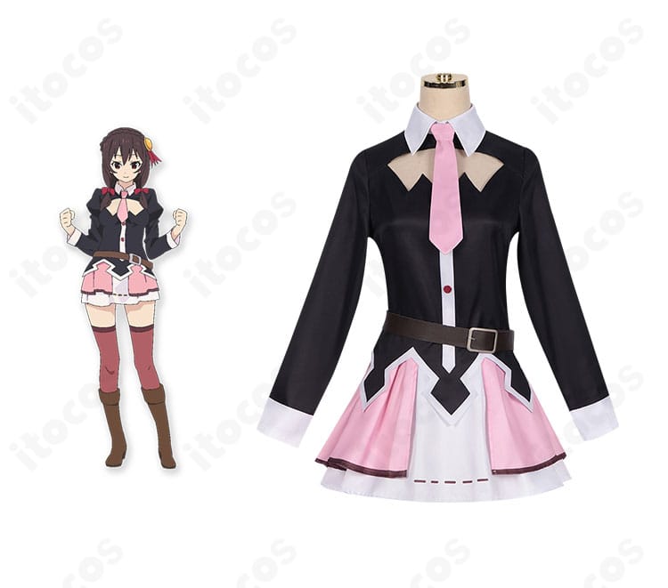 ゆんゆんのコスプレ衣装 正面全身。キャラクターイメージを忠実に再現した配色とシルエットが分かる写真