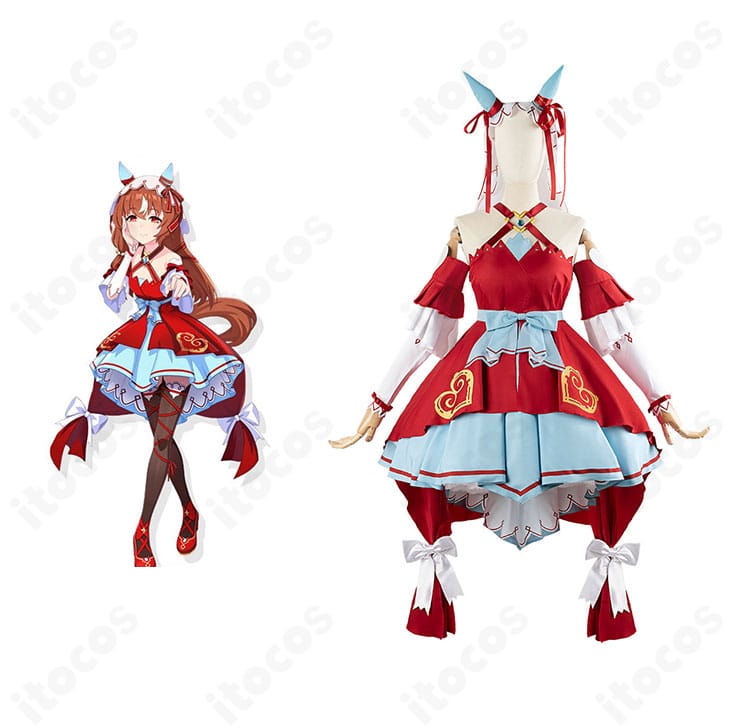 スティルインラブの勝負服コスプレ衣装の正面とキャラクター融合イメージ。高発色と装飾まで再現したITOCOS製セット。