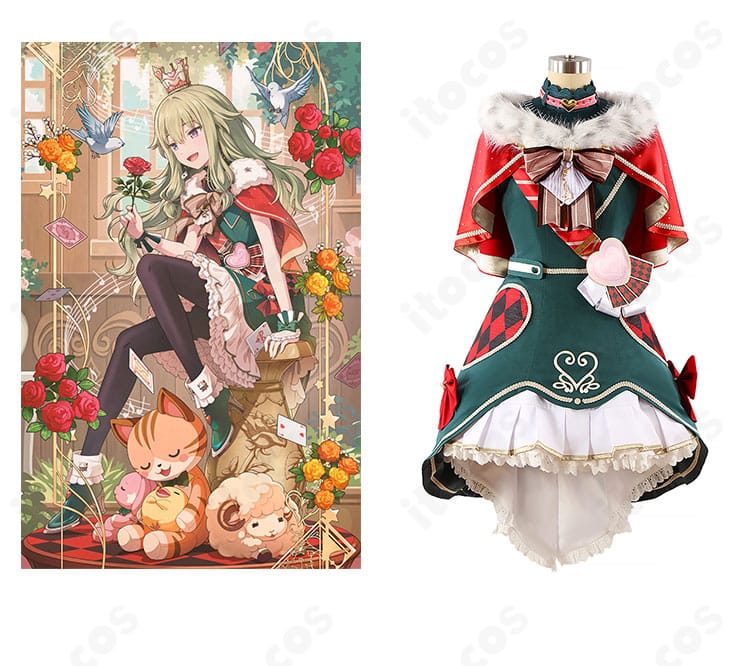 草薙寧々『憧れに向かって／クイーン・オブ・ハート』衣装とキャラクターの組み合わせ写真。王冠とマントが映える高再現セットの全体イメージ。