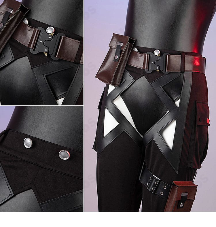 ウンファ コスプレ衣装 ズボン装飾のディテール。サイドの意匠とステッチを確認できる画像。