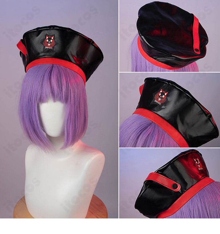 ウンファ コスプレ衣装 帽子アクセサリー装飾。メタル調パーツの質感が分かる画像。