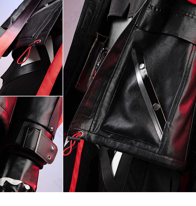 ウンファ コスプレ衣装 袖口と裾の装飾。パイピングと飾り縁取りを確認できる画像。