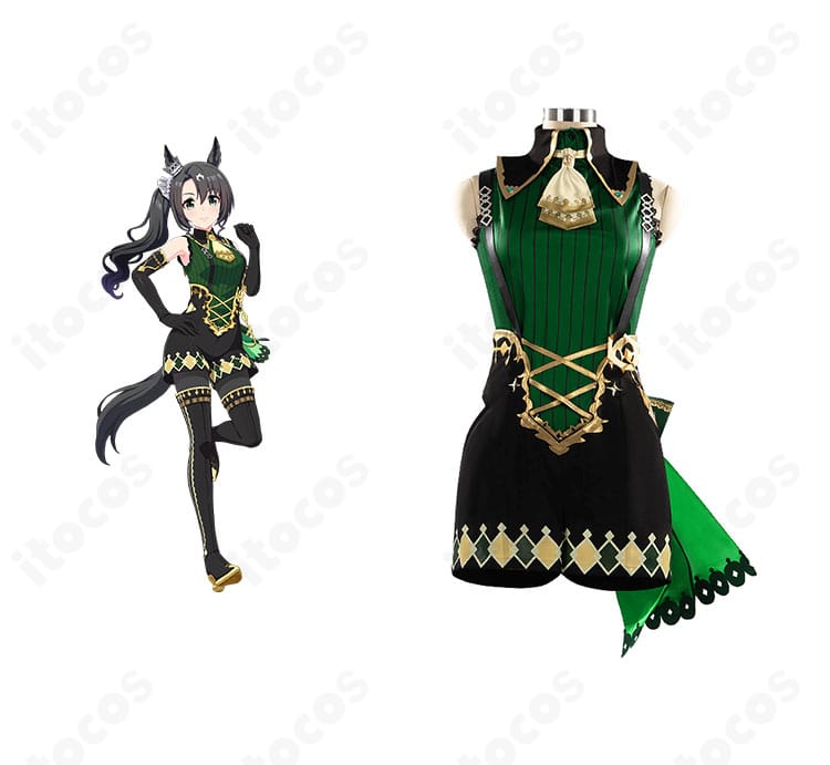ウマ娘 サトノクラウンの勝負服コスプレ衣装が複数体並ぶ全体画像｜高再現でファン向けに最適なフルセット
