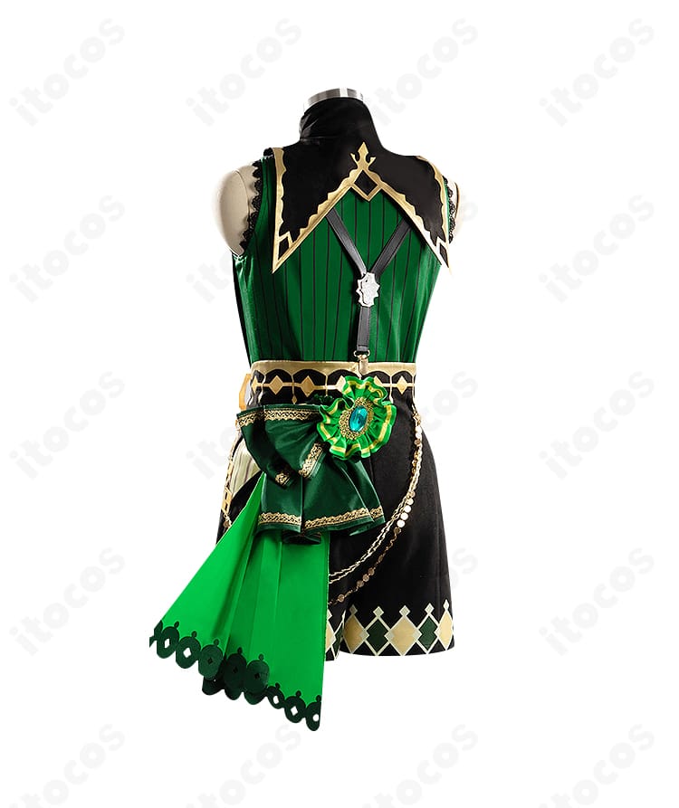 サトノクラウン 勝負服コスプレ衣装の背面全体｜背帯と装飾バランスが引き立つ仕上がり