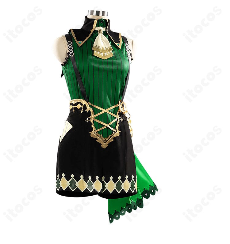 サトノクラウン 勝負服コスプレ衣装の左側面｜腰飾りと縫製の細部が見えるディテール