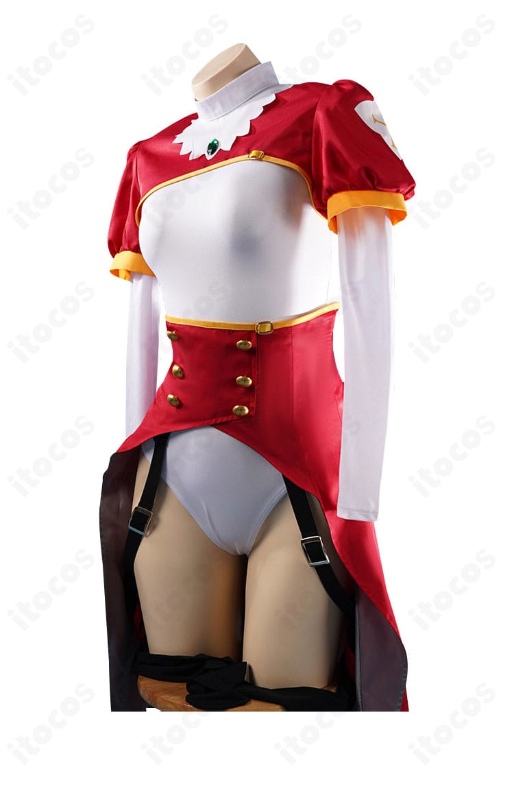 イコラ（753♡） コスプレ衣装の左側面。ウエストラインとコルセット風ベルトのシルエットが分かるアングル。