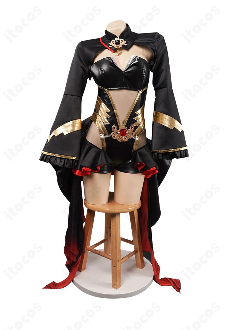 宝鐘マリン 魔法少女ホロウィッチ！コスプレ衣装の正面全体図と前面ディテール