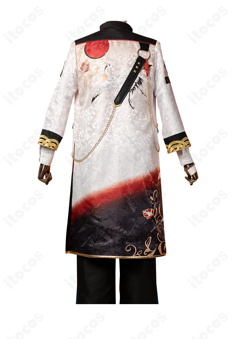 風早巽 宝相華衣装の背面。背中の切り替えと装飾配置、裾の広がりが分かる全体写真。