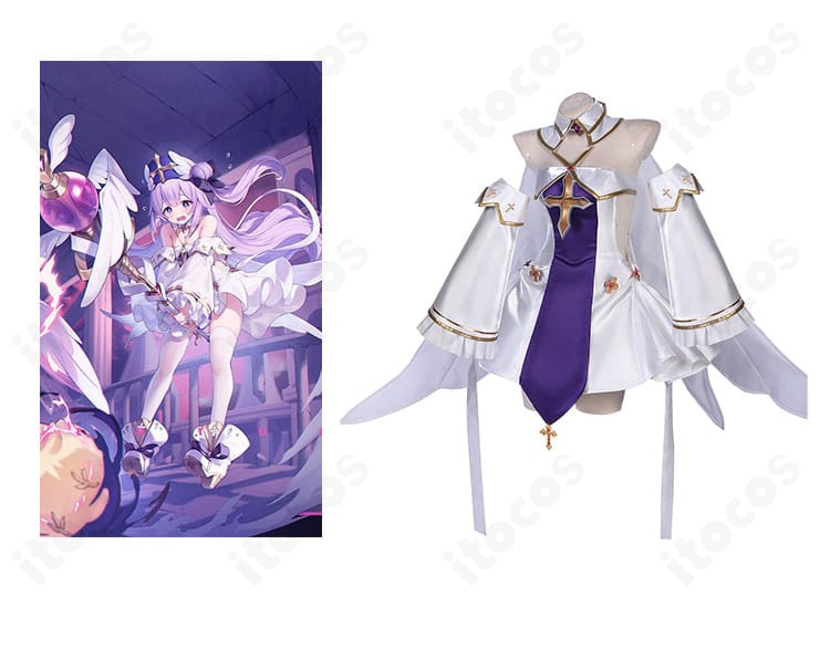 アズールレーン ユニコーンのホワイト・マイ・エンジェル衣装。正面と公式ビジュアル比較で高再現度を示す画像。