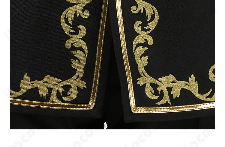 衣装の裾（衣摆）装飾の接写。動きに合わせて表情が出るデザインが分かる。