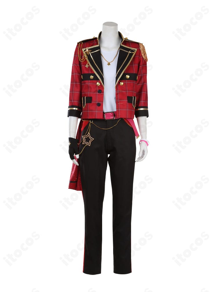 衣更真緒のTrickstarコスプレ衣装を正面から全体撮影。コートとインナーのレイヤーが美しく再現された商品画像。