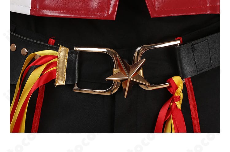 守沢千秋 コスプレ 腰帯装飾のクローズアップ 配色とディテール