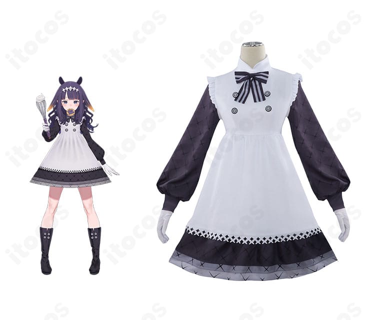 ホロライブ 一伊那尓栖 新衣装コスプレ一式の全身イメージ。キャラクターの雰囲気を忠実に再現した仕上がり。