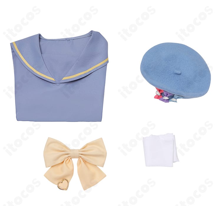 NEEDY GIRL OVERDOSE 超絶最かわてんしちゃん コスプレ衣装のセット内容（ワンピース・スカーフ・靴下・帽子）