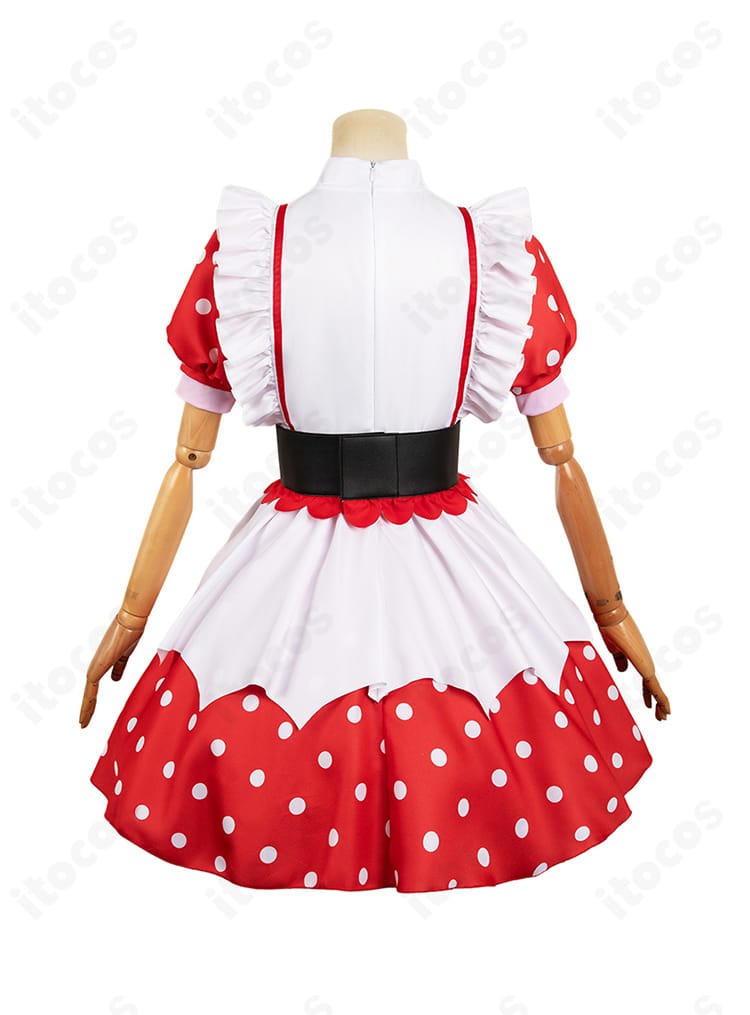 【推しの子】有馬かなコスプレ衣装の背面。背中側のデザイン配置とスカートのフレア感を示した画像。