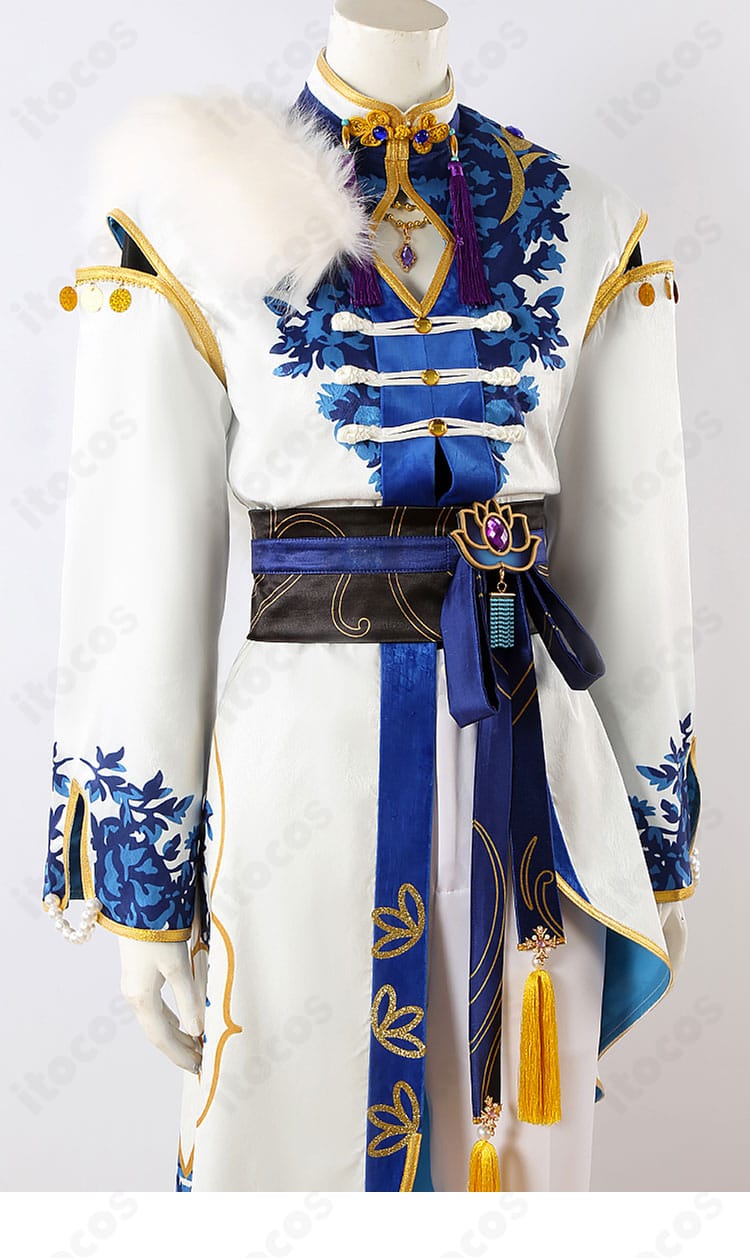 刺繍やブレードなど装飾の接写。高品質な縫製と金装飾の質感を示すディテール