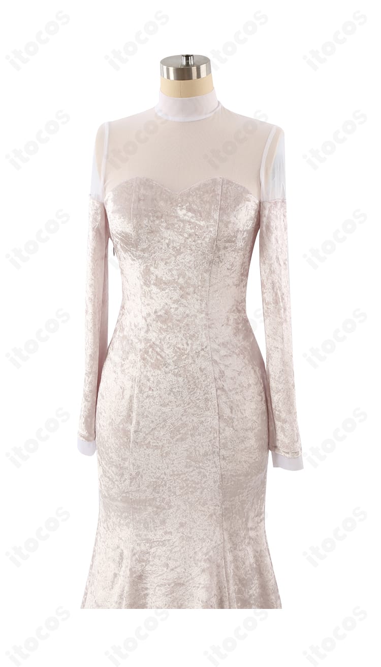 ALIEN STAGE ミジ（MIZI）ドレス衣装のフロント装飾ディテール。刺繍とパーツの質感がわかるクローズアップ