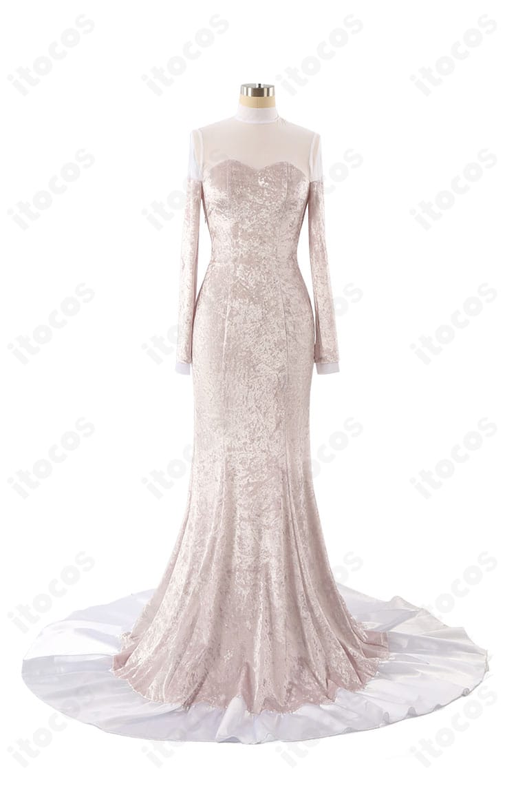 ALIEN STAGE ミジ（MIZI）ドレス衣装の正面全身。精緻な装飾とフレアシルエットで高再現のコスプレセット