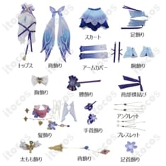 原神 ニィロウ 東風はこぶ花の吐息 コスプレ 高再現で動きやすいフルセット、撮影・イベントに最適 - 6枚目の画像（サムネイル）