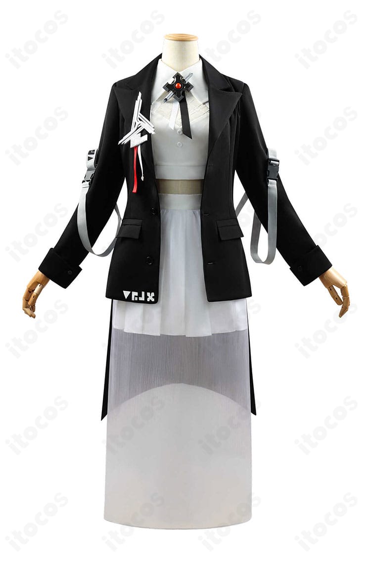 アークナイツ テレジア 音律聯覚2024コスプレ衣装の正面。精緻な刺繍と装飾、整ったシルエットが際立つデザイン。