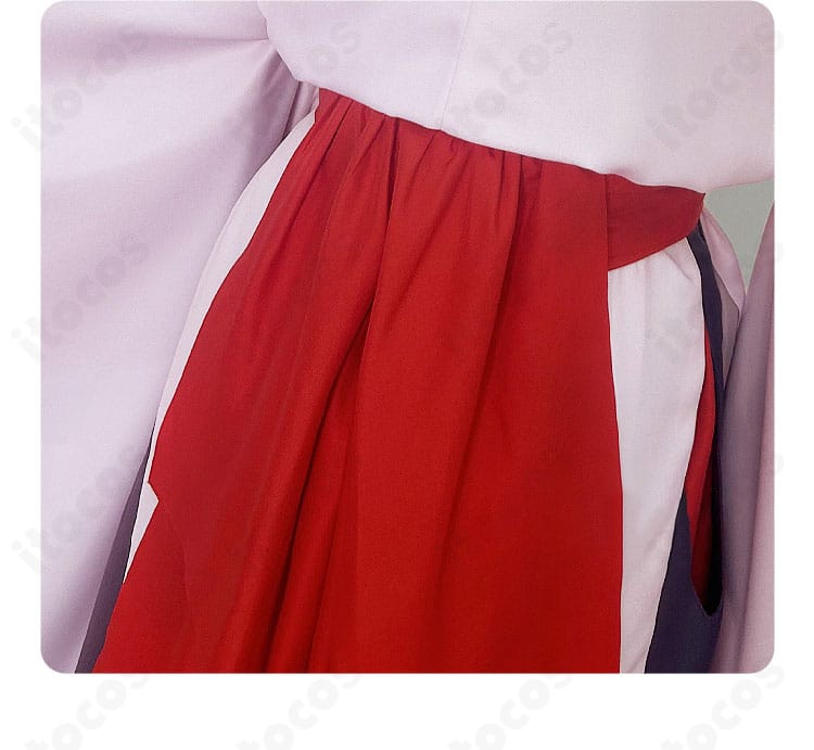 雫 コスプレ衣装 腰帯装飾の詳細。帯飾りと結びの形状が分かる高品質ディテール