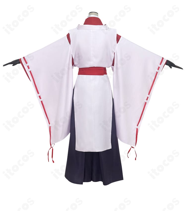 逃げ上手の若君・雫 コスプレ衣装の背面。背中の裁ち位置や帯結びのディテールを鮮明に示した写真