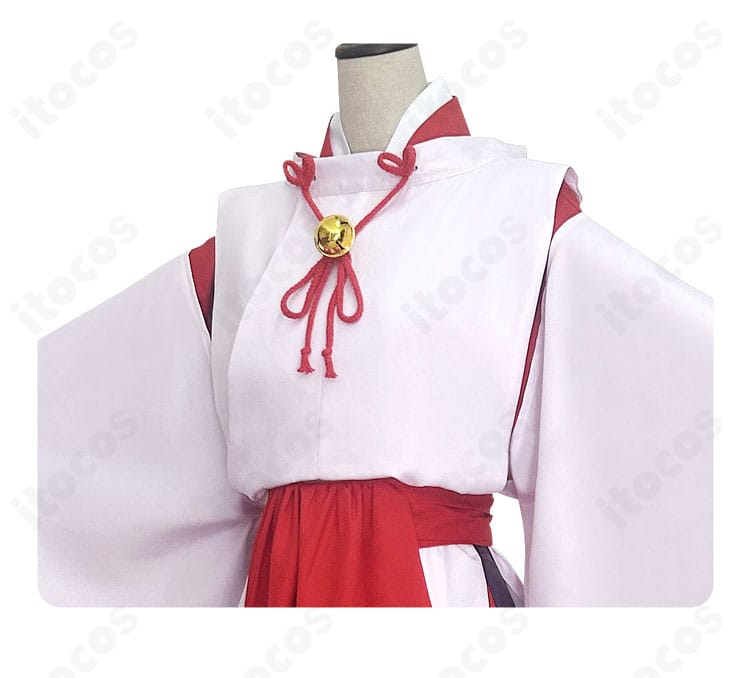 雫 コスプレ衣装 上着の装飾クローズアップ。上質な刺繍とトリムで和風の気品を演出