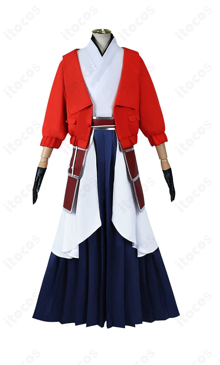 姫川大輝コスプレ衣装の正面ビュー。襟の刺繍とウエストの腰封が映えるクールなデザイン。