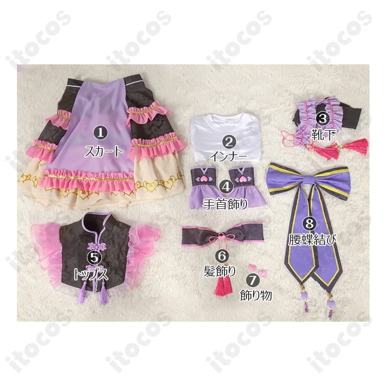 真中らぁら チャイナゴシックコーデ衣装｜高再現度で映えるフルセット、S〜XL・イベント撮影に最適 - 3枚目の画像