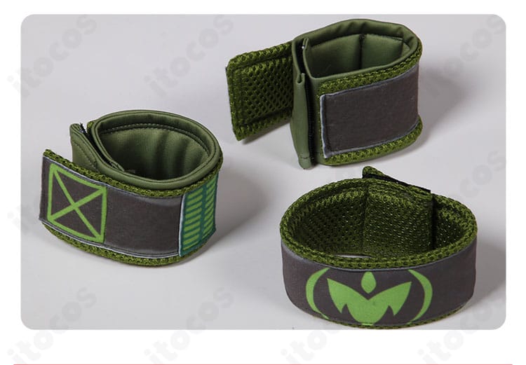ヴァロラント スカイ コスプレ衣装の手飾り・腕飾り。リストバンドと腕アクセの組み合わせ