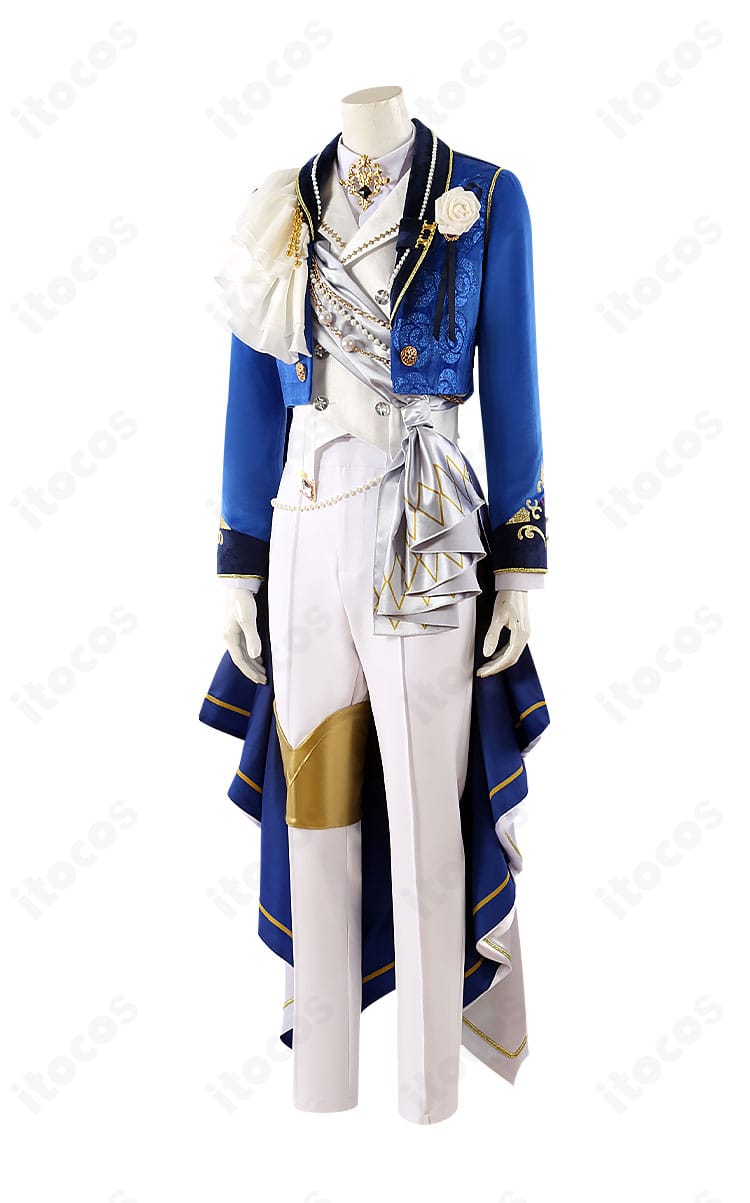 朔間零 コスプレ衣装の左側シルエット。コート裾とたすきのバランスが分かる画像。