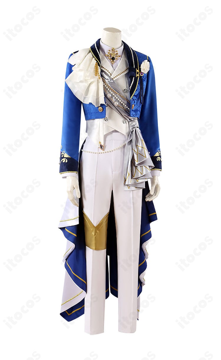 朔間零 コスプレ衣装の右側ディテール。側面ラインとチェーン配置の見え方を強調。