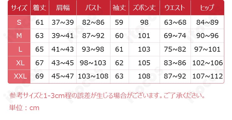 恋と深空 シン『無防備な禁区』コスプレ衣装のサイズガイド。S・M・L・XL・XXLの対応表で計測箇所と推奨選び方を説明する図