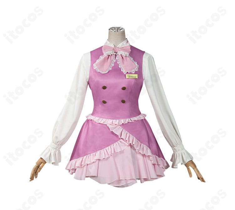 しゅごキャラ! ほしな歌唄 コスプレ衣装の正面全体。深色ベースに金色ボタンと胸飾りがアクセント。