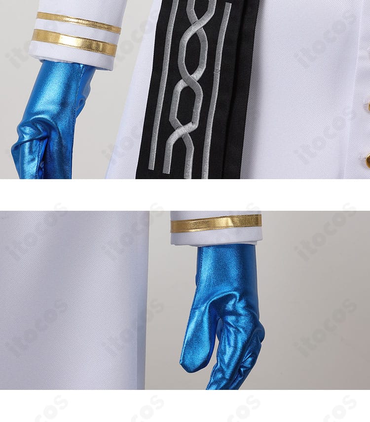 ネモの士官服コスプレの袖口と手袋ディテール。カフスの意匠と手袋の質感で世界観を再現。