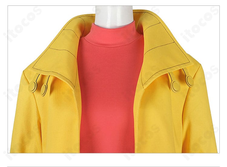 ジュビリー コスプレ衣装の襟元装飾。首周りのラインと留め具の見え方