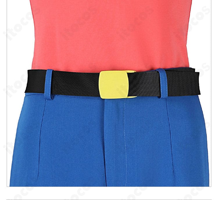 ジュビリー コスプレ衣装の腰ベルト装飾。バックルとステッチの質感がわかる