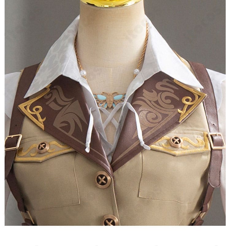 Identity V 第五人格 昆虫学者 メリー・プリニウス 衣装の襟元装飾と刺繍ディテールのアップ