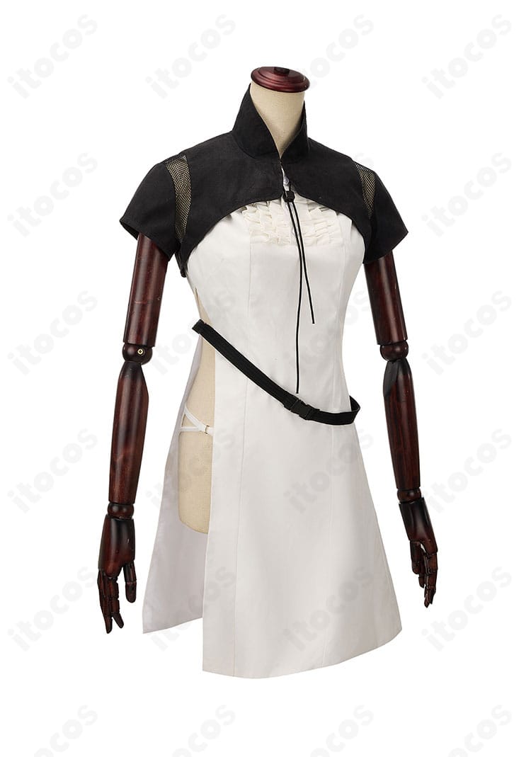 FFXIV ミコッテ アンドロイド旧式軍装:医 コスプレ衣装の側面写真。ウエストラインと縫製の丁寧さがわかる