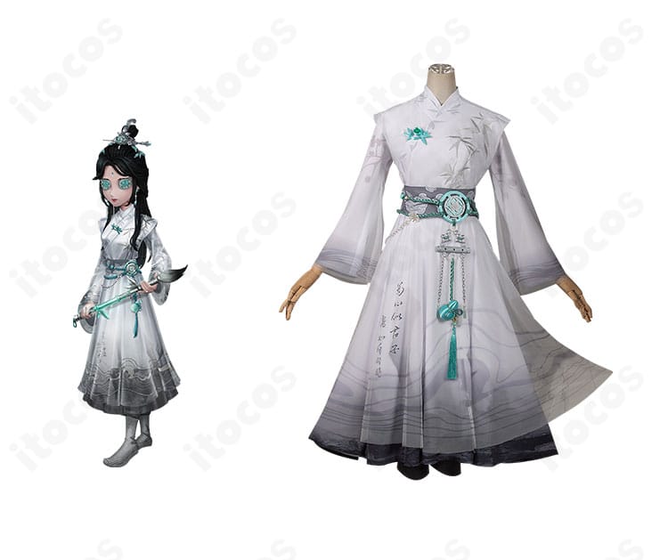 第五人格 骨董商（戚十一）「墨韻」コスプレ衣装とキャラクターイメージを並置した商品正面画像