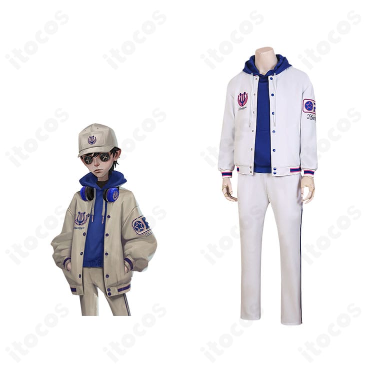 第五人格 傭兵（ナワーブ・サベダー）OPH戦隊・現代服コスプレ衣装の正面全体。胸元ロゴと刺繍まで忠実に再現。