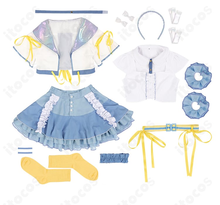 セット内容一覧。カチューシャからスカート・ベルト・アクセまで同梱アイテムを並べた画像